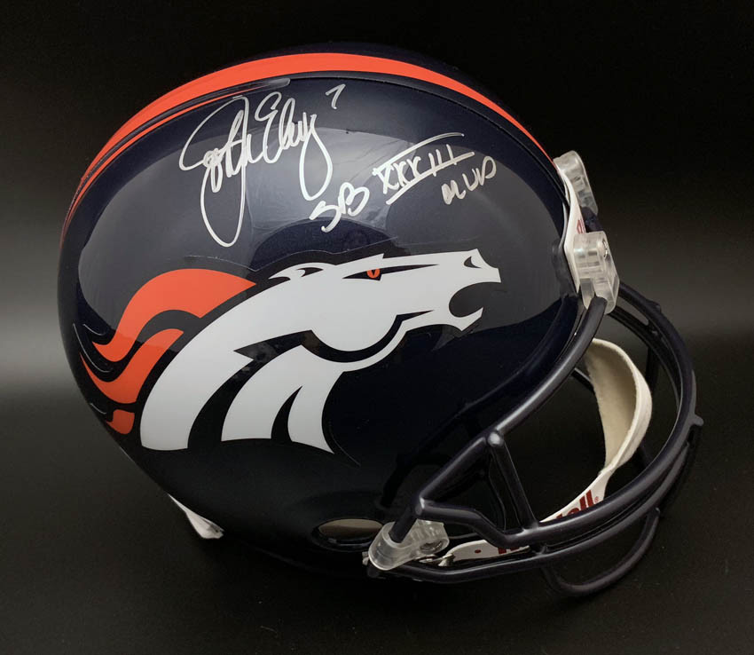John Elway SIGNED Denver Broncos F/S Helmet + SB MVP ITP PSA/DNA AUTOGRAPHED