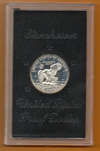 1971 - S Eisenhower Proof Dollar in original versiegelter Hülle und Außenbox - MK - Bild 2 von 5