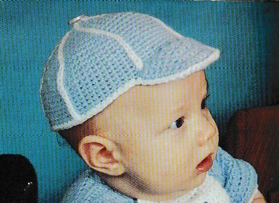 Baby's Baseball Cap - Fits 0-3 months - Baby Yarn - Crochet Pattern ONLY