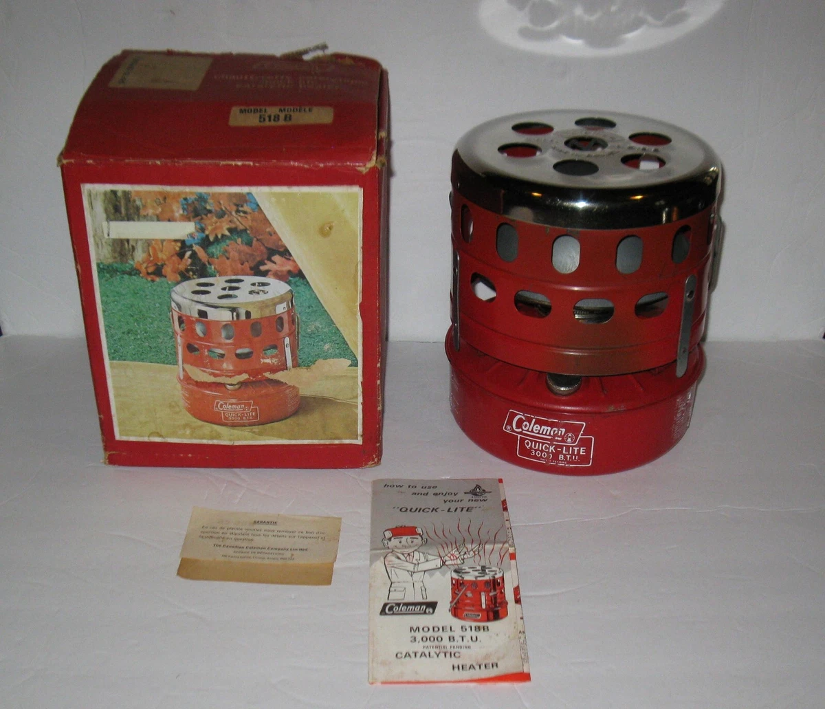 Vintage 1976 Coleman Quick-Lite Heater Model 518B u0026amp; Instruction u0026amp;  Box FREE SHIP | eBay