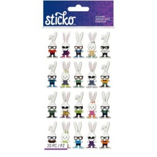 Stickers Sticko Hipster Cool Bunnies Bunny Glasses Clothes Tennis Shoes Bows