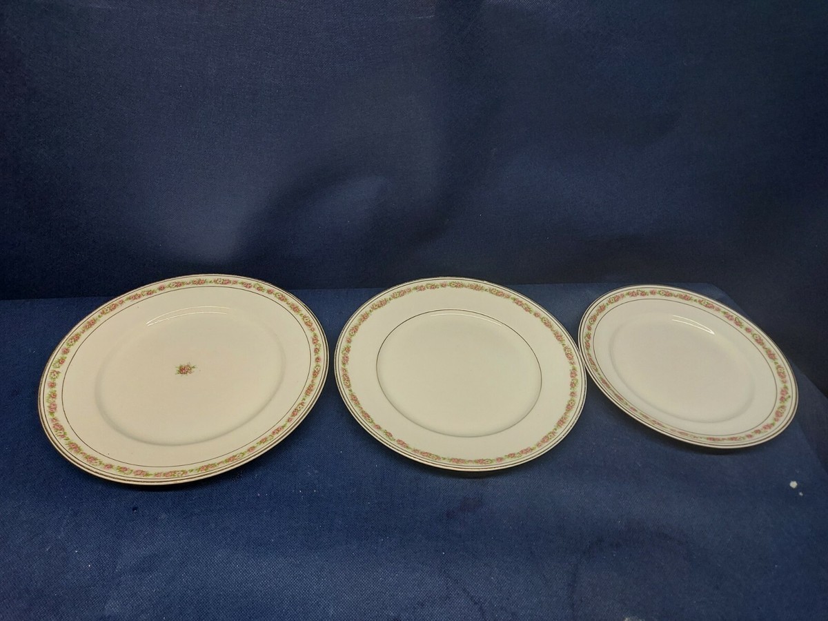 Vintage CROOKSVILLE STINTHAL CHINA Set/3 Plates 3 Different Sizes