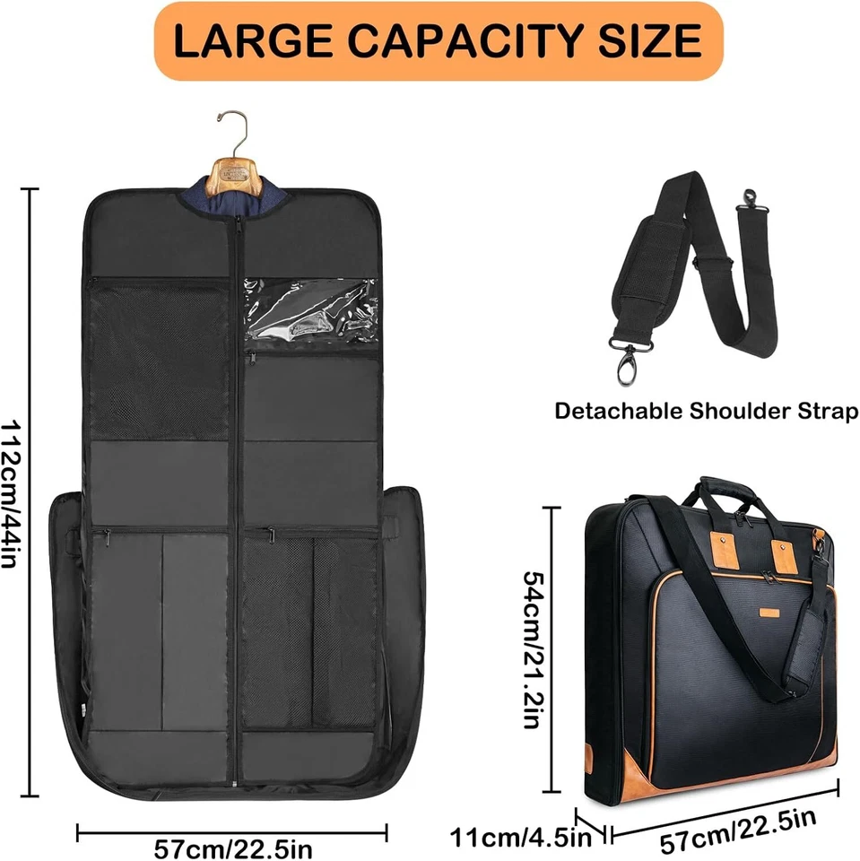 Bolso de viaje grande de cuero con correa para el hombro Foto 3 de 4