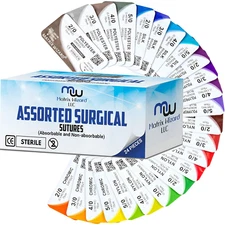 24PCS Mixed Sutures Kit w/ Needle – Absorbable & Non-Absorbable Practice Set