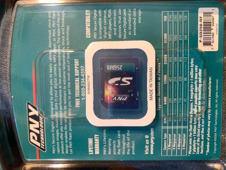 PNY 256MB SD Card - P-SD256-RF - Image 2 of 2