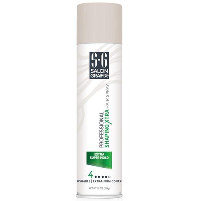Salon Grafix Profession Extra Super Hold Shaping Xtra Hair Spray 10 Oz (3 Pack)