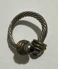 Vintage Mexico 925 Sterling Silver Blue Stone Twisted Cable Ring Size 9.5