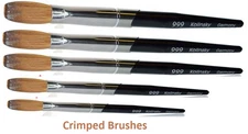 999 Titanium Handle - Kolinsky Acrylic Nail Brush For Manicure Powder (CRIMPED) 