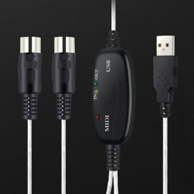 USB IN-OUT MIDI Konverter Interface Kabel PC to Music Keyboard Adapter Cord DA