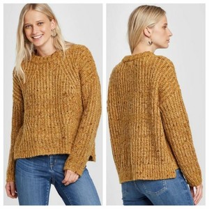 yellow chunky knit sweater