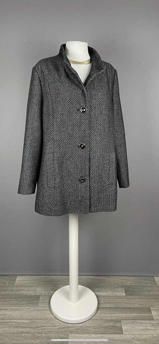 ladies grey herringbone coat
