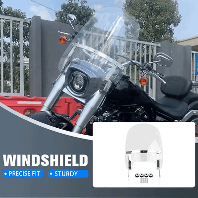 19'' Windshield Deflector Screen For Fat Boy FLFB FLFBS 2018-2023 2020 2021 Clear