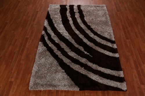 Abstract Indian Hand-tufted Rug 5x8 ft Modern Shaggy Carpet - Picture 13 of 17