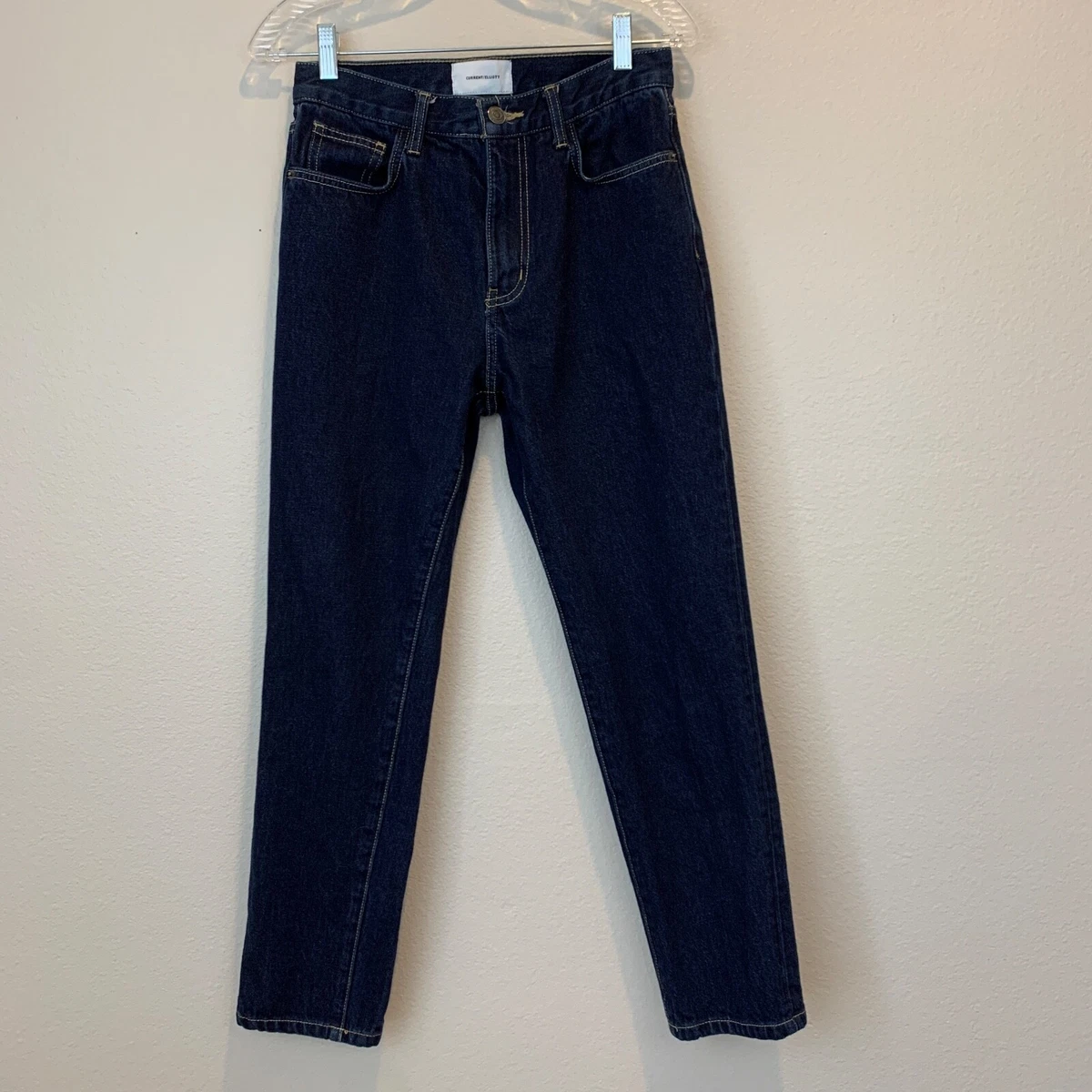 Current Elliott Vintage Cropped Slim Dark Wash Jeans Size 27