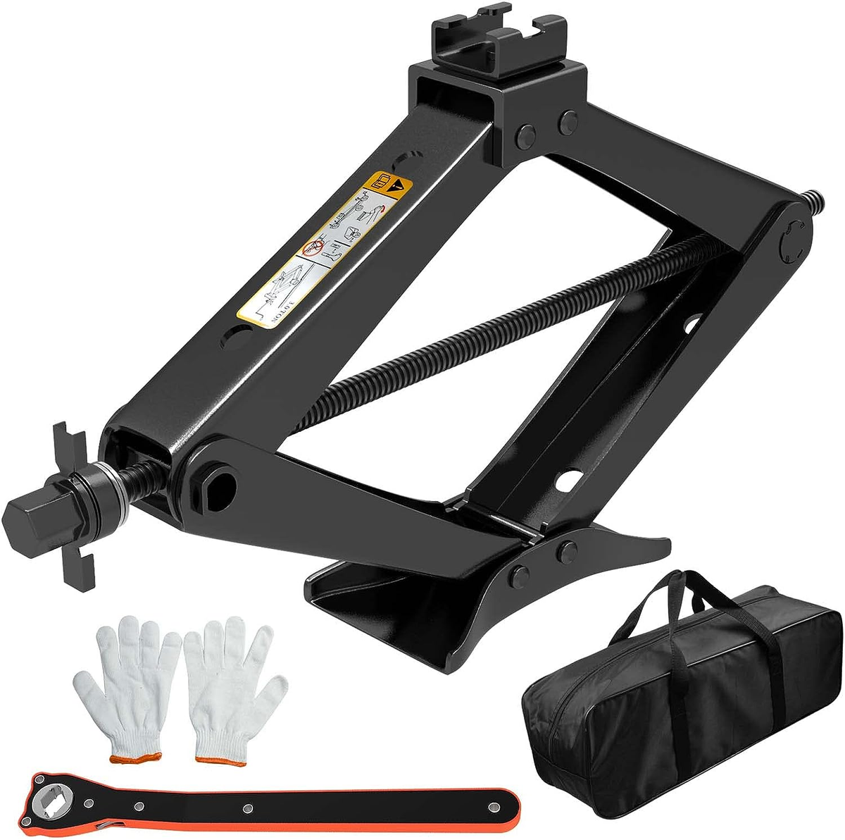 Scissor Jack, Portable Car Jack Kit 6614 Lbs (3 Ton), Universal