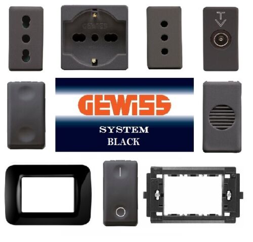 COMANDI PRESA INTERRUTTORE SCHUKO DEVIATORE GEWISS SYSTEM BLACK ORIGINALI - Foto 1 di 18