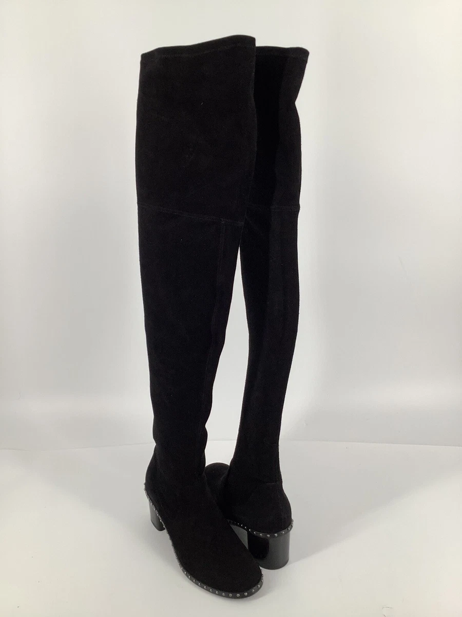 Rag Bone Rina Over The Knee High Black Suede Boot Size 38.5 8.5