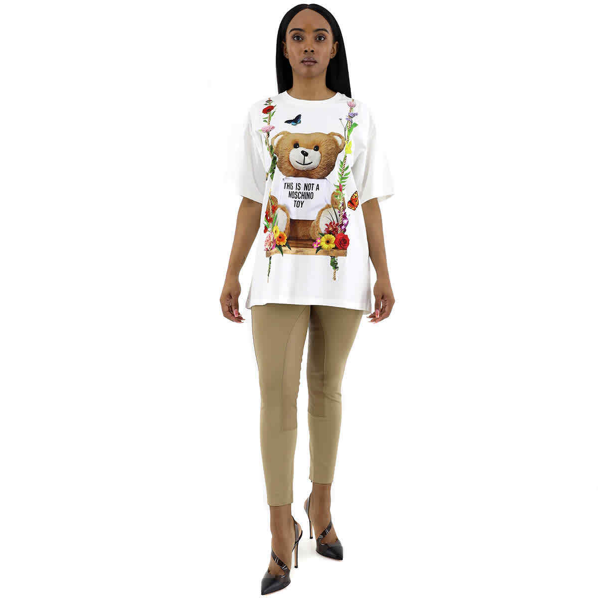 Moschino Ladies White Cotton Bear T-shirt | eBay