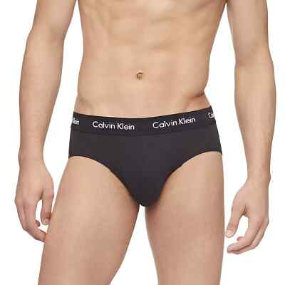 Calvin Klein Men's Black  3-pack Cotton Stretch Hip Briefs Underwear SZ: S