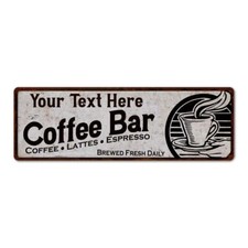 Personalized Coffee Bar Metal Sign Custom SIgn Kitchen Decor Gift 106180007001