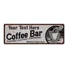 Personalized Coffee Bar Metal Sign Custom SIgn Kitchen Decor Gift 106180007001
