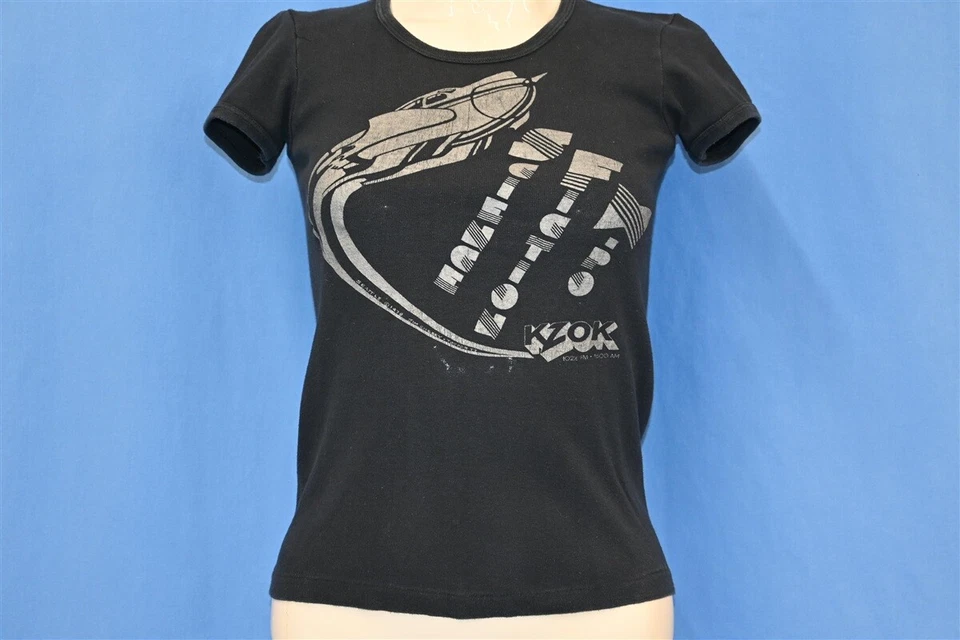 Camiseta de colección años 70 CIENCIA FICCIÓN X-PO KZOK 102.5 FM SEATTLE RIB KNIT MUJER XS Foto 2 de 4