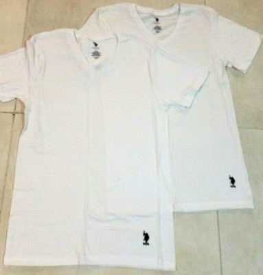 NEW WITHOUT TAG  MENS  TWO U.S POLO ASSN.T-SHIRT V-NECK TEES  SIZE S WHITE