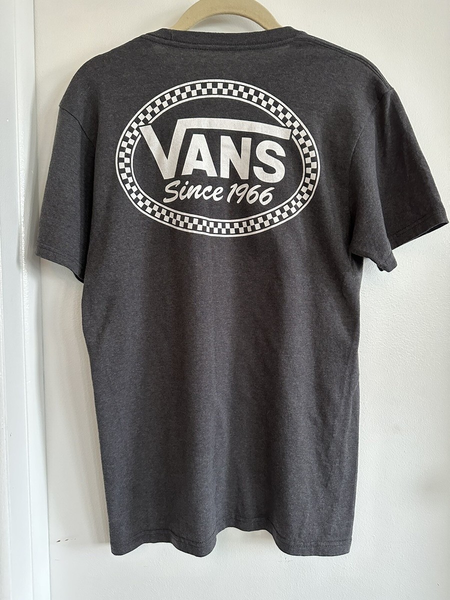 Vans Off The Wall Since 1966 T-Shirt Oval Check Charcoal Small