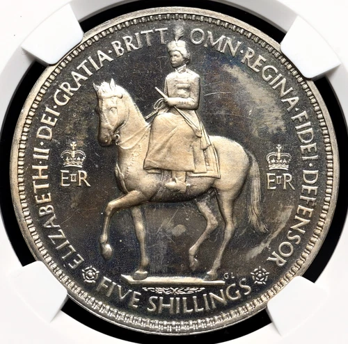 GREAT BRITAIN 1953 Elizabeth II Coronation Proof Crown, NGC PF66 Cameo