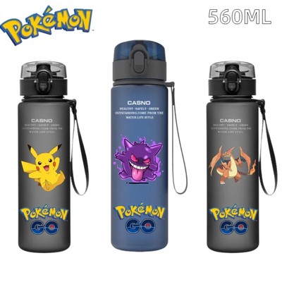 Pokemon Wasserbecher 560ML Tragbare Kunststoff Trinkflasche Pikachu Gengar Anime Kinder