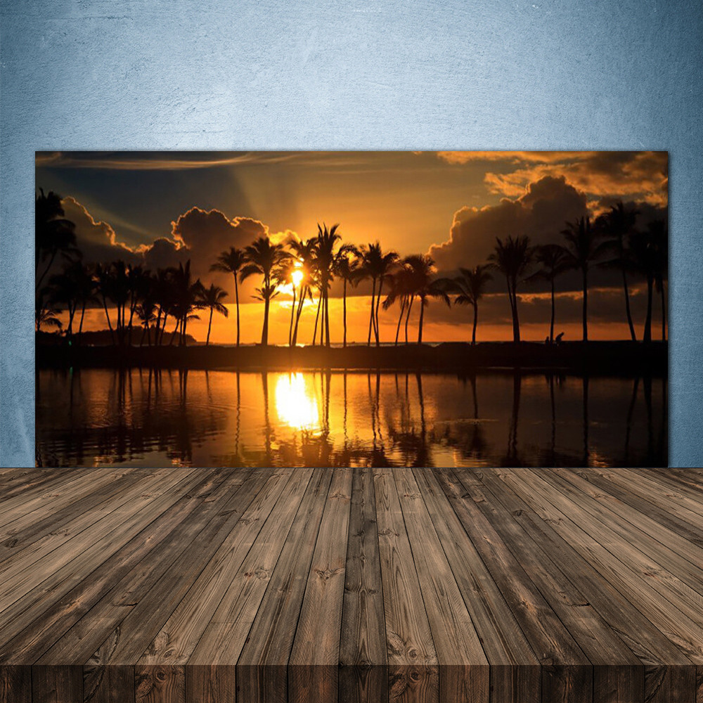 Crédence de cuisine en verre trempé Panneau Nature Éclatante 140x70 protecteur et lumineux