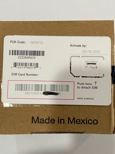 Carte SIM T-Mobile non activée. TMOBILE 4G LTE 3 EN 1 SIM neuf données cellulaires 5G - Photo 1 sur 2