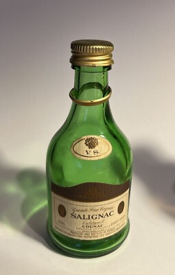 Cognac Salignac VS Mini Bottle Glass (EMPTY) Vintage Liquor 50ml + buy bonus