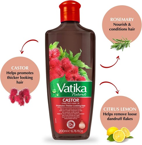 Vatika Naturals Multivitamin Castor Hair Oil 200ml - Picture 5 of 6
