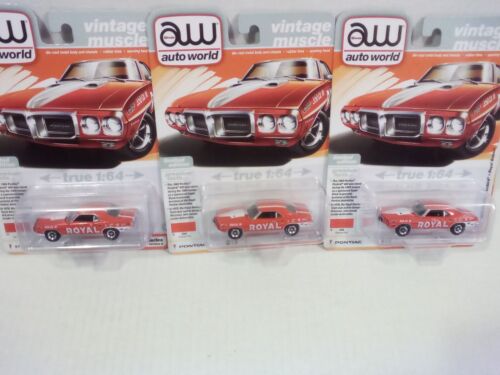 Lot of 3 Auto World 1/64 scale Pontiac firebird collectors cars - Picture 1 of 4