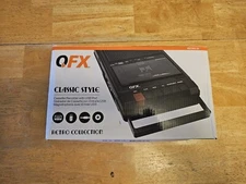 QFX RETRO-39 Shoebox Tape Recorder with USB Player, Black, audio line output