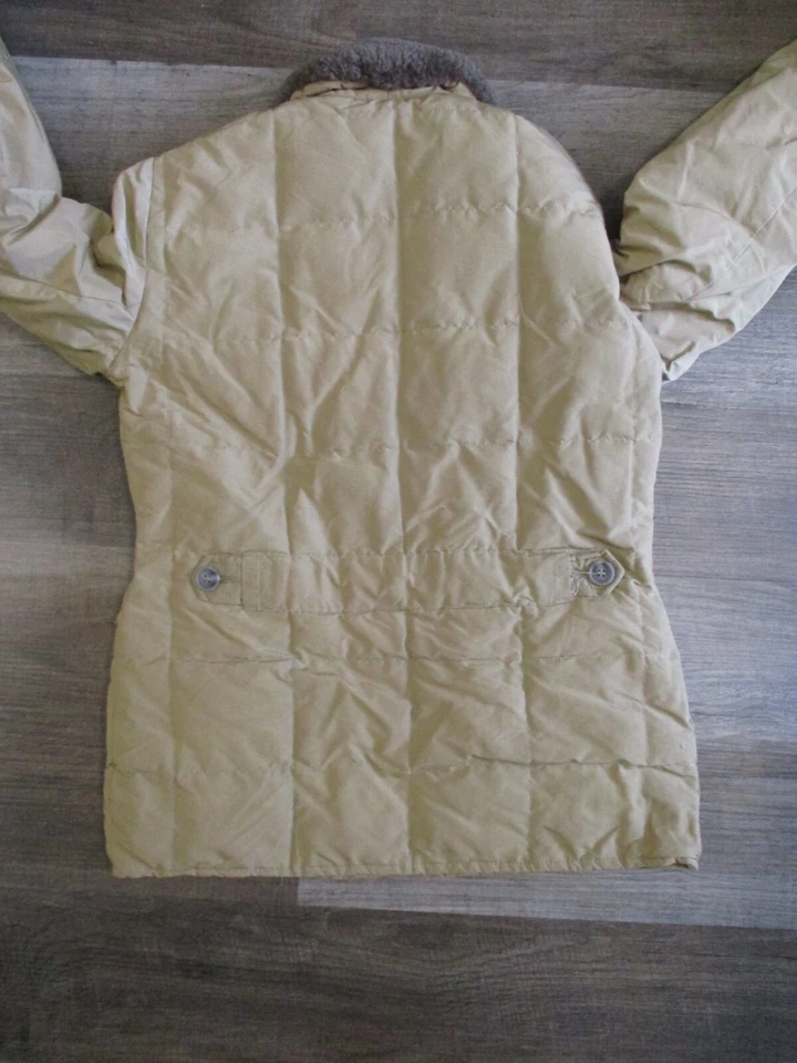 Eddie Bauer authentic vintage tan beige quilted parka ski jacket Medium - Image 4 of 4