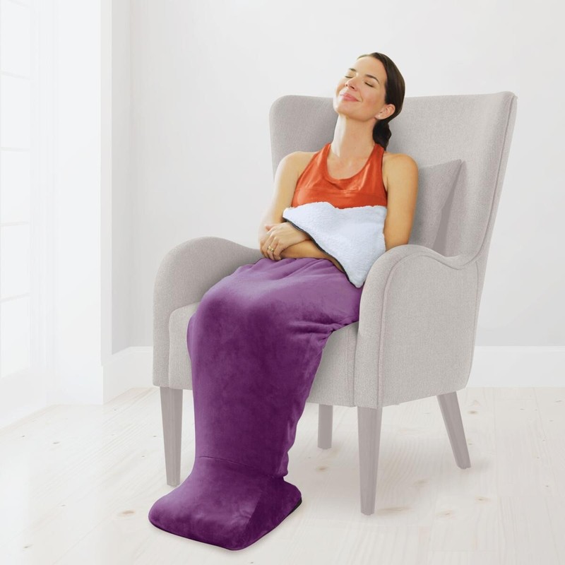 Sharper Image Calming Cozy Deluxe Massage & Heat Leg & Feet Wrap,