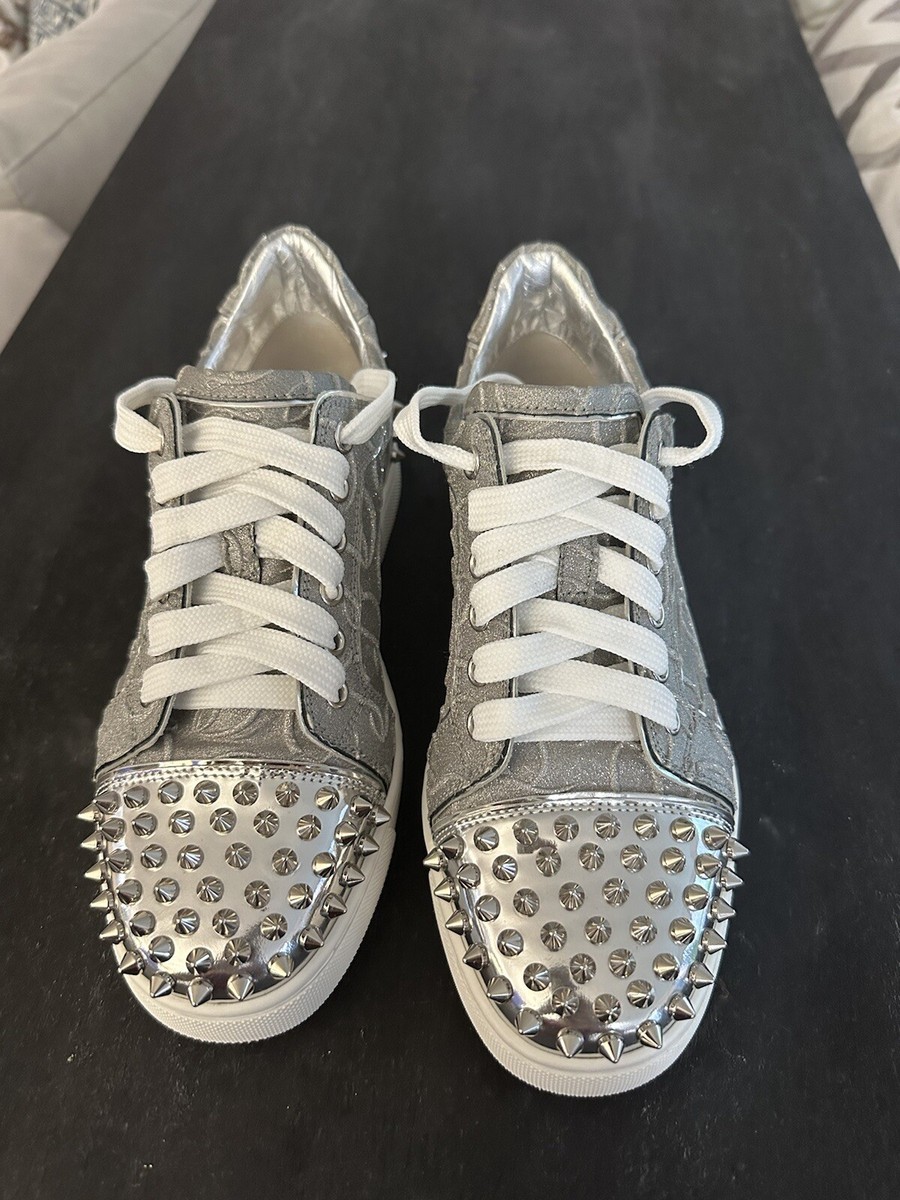 christian Louboutin Vieira 2 Flat Silver | eBay