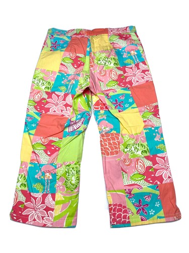 Lilly Pulitzer Girls Multicolored Patchwork Floral Capri Pants Size 7 - Picture 2 of 9