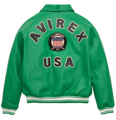 Men's Avirex Real Bomber American Flight Jacket 100% Real Lamb Leather Jacket