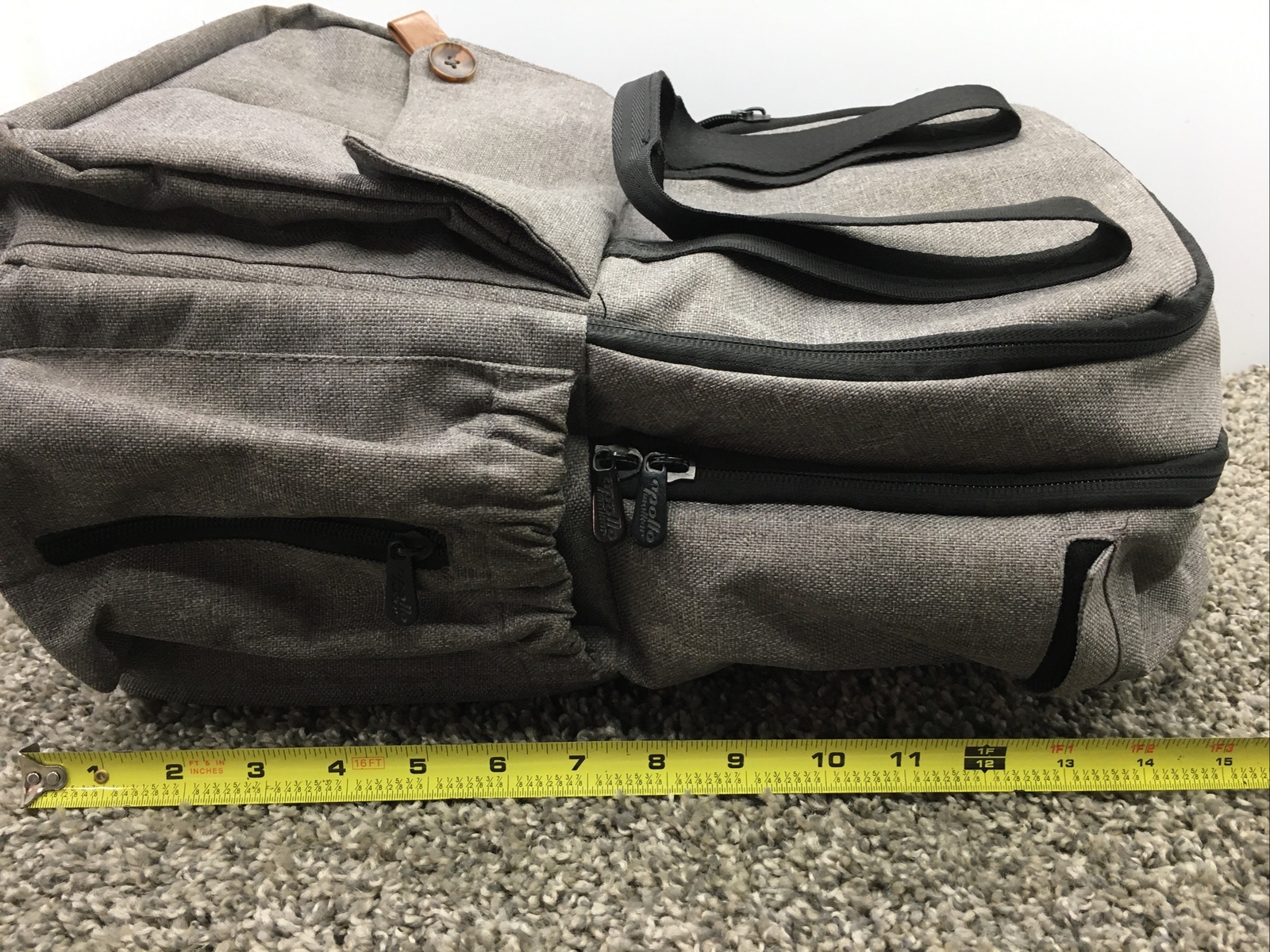 Apollo Walker Backpack Canvas Gray Multi-Pocket C… - image 9