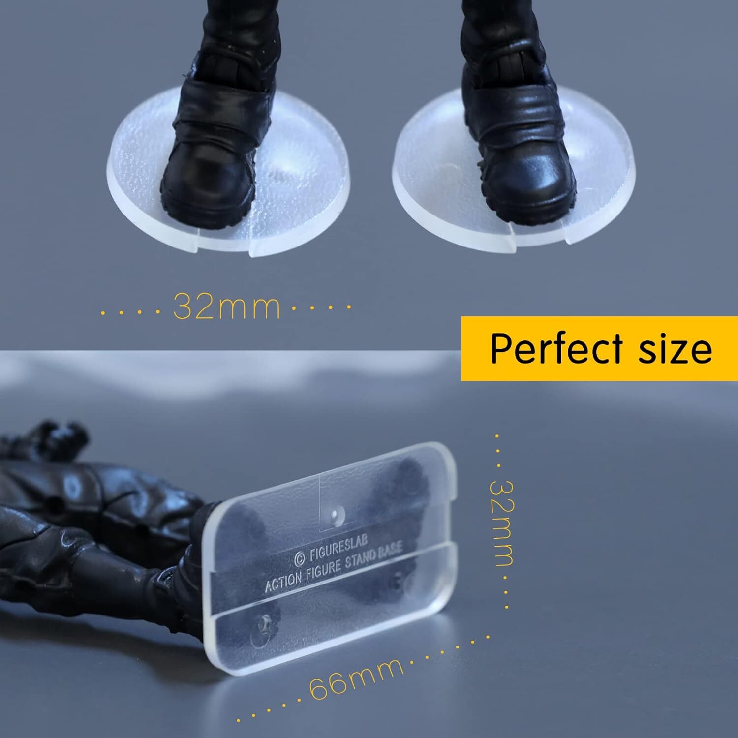 FIGURESLAB 56PCS Action Figure Stand Bases, Transparent(Square&Round ...