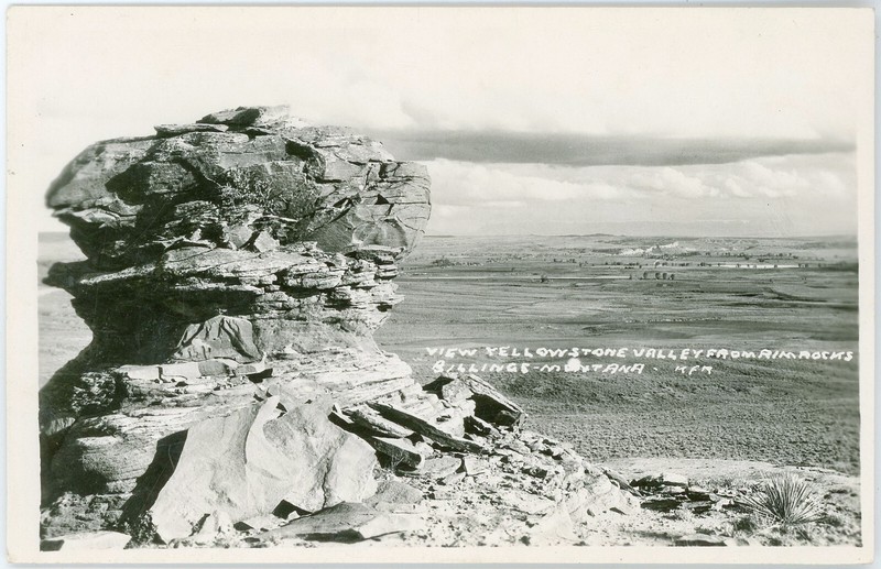Vintage 1932 RPPC View from Rimrocks Yellowstone Valley & City of Billings MT