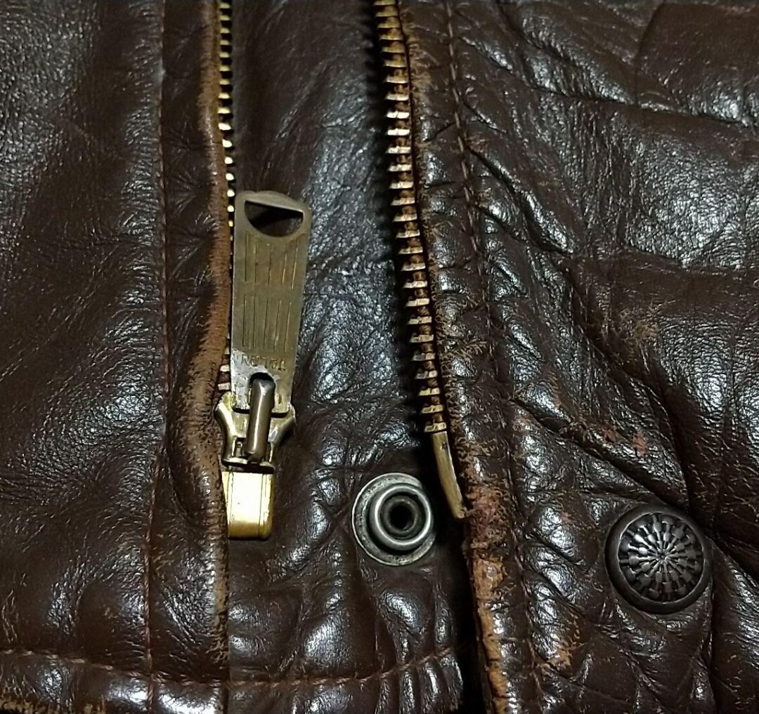 60's Brooks Double Riders Jacket Brown TALON Zipper Vintage