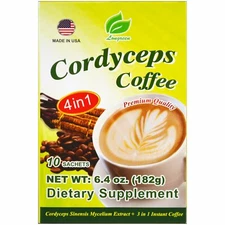 Longreen 4-In-1 Premium Quality Cordyceps Instant Coffee 10 Sachets x 25g~8/2027