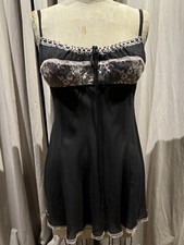 Vintage Victoria  s Secret Milkmaid 100 SILK Lace Babydoll L Unworn With Tags 