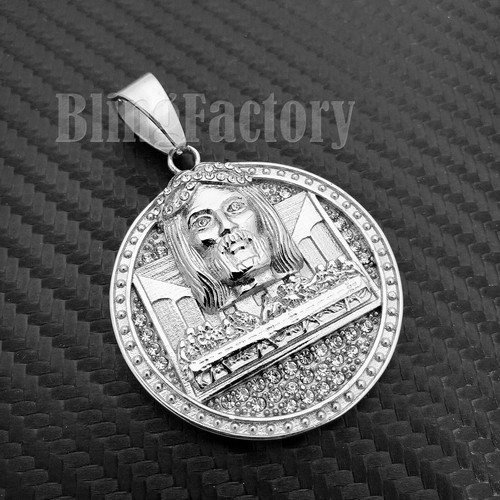 Hip Hop Iced Bust Down Stainless steel Holy Jesus Last Supper Charm Pendant eBay