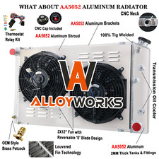 4 Rows Aluminum Radiator Shroud Fan For 1973-1986 Chevy GMC C/K C10 C20 C30 K10