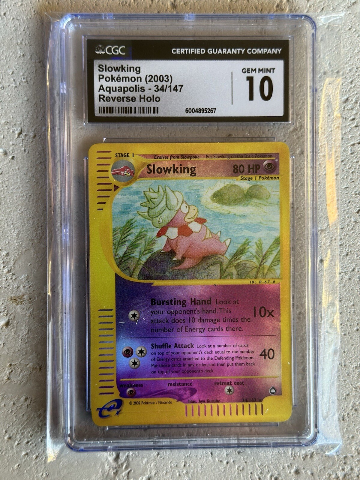 Slowking Pokèmon (2003) Aquapolis - 34/147 Reverse Holo CGC 10